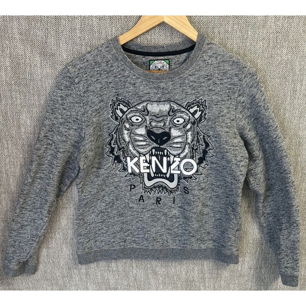 NIGO Kenzo Paris Tiger Heathered Gray Sweatshirt - Size L (Designer Streetwear)